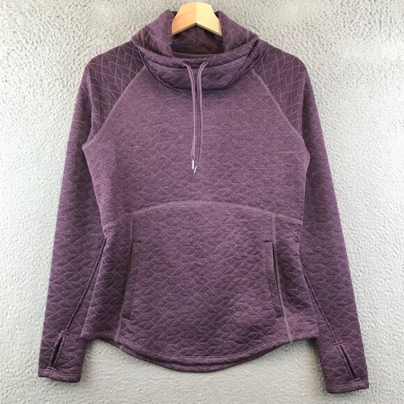 Marmot Quilted Purple Cowl Neck Pullover Womens Long Sleeve Sweater Size SP - Picture 1 of 13